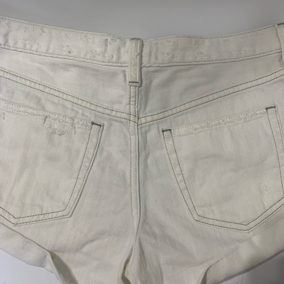 NWOT Free People We The Free Romeo Rolled Distressed Denim Shorts White - 26 - Picture 5 of 8